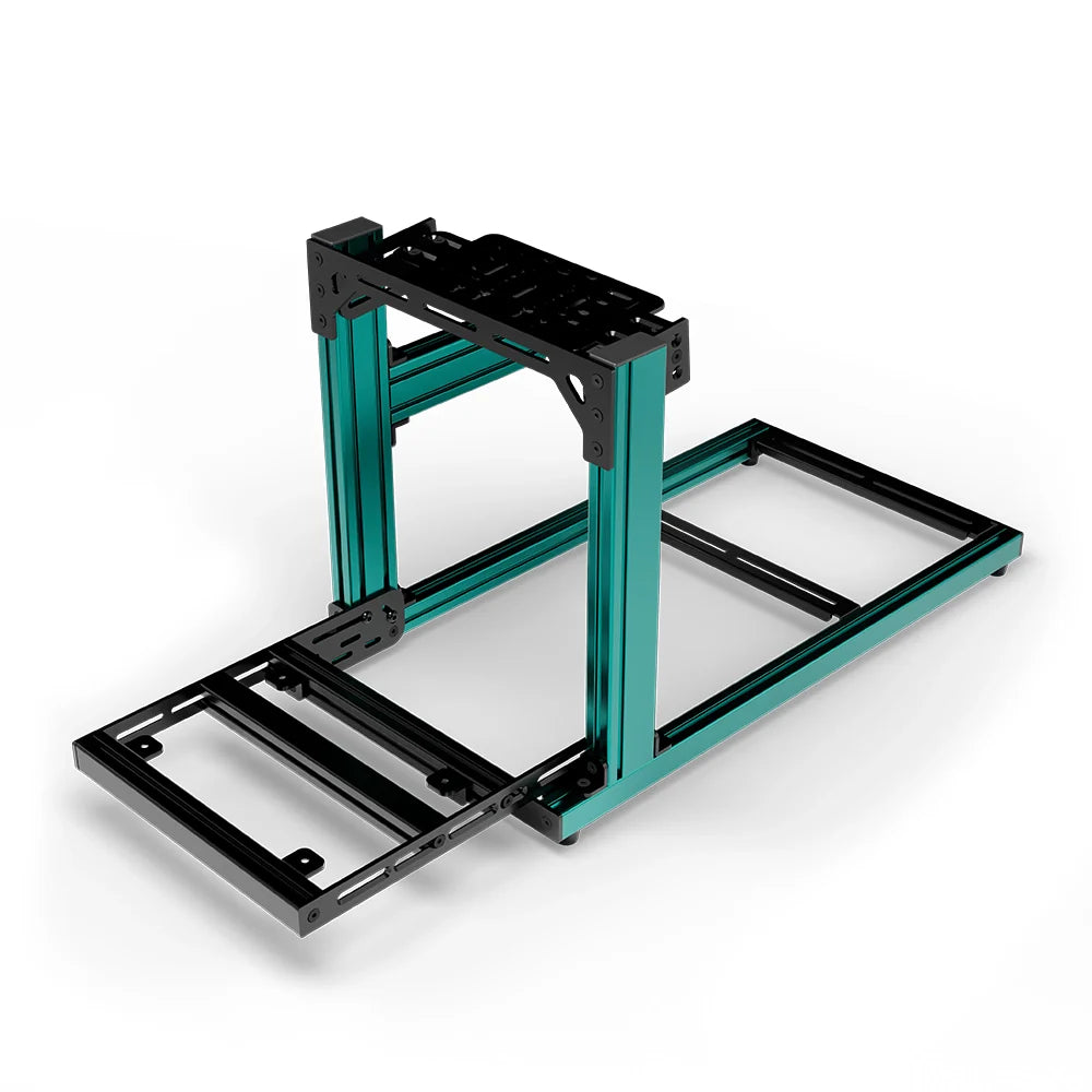 Green SIMGASM Hobby 40 x 40 mm aluminium sim racing cockpit with bottom wheel mount
