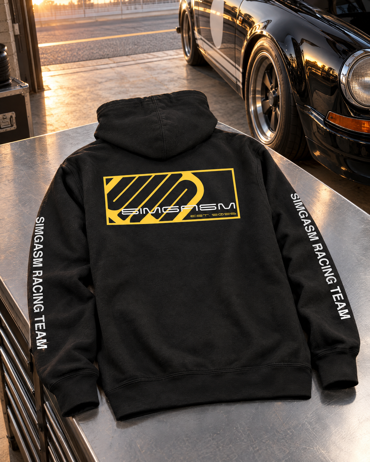SIMGASM Racing Team 26 Hoodie - car and paddock setting