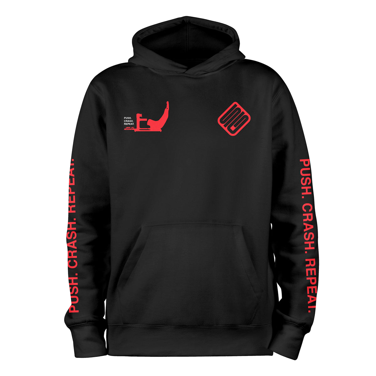SIMGASM Push. Crash. Repeat. Hoodie - front view