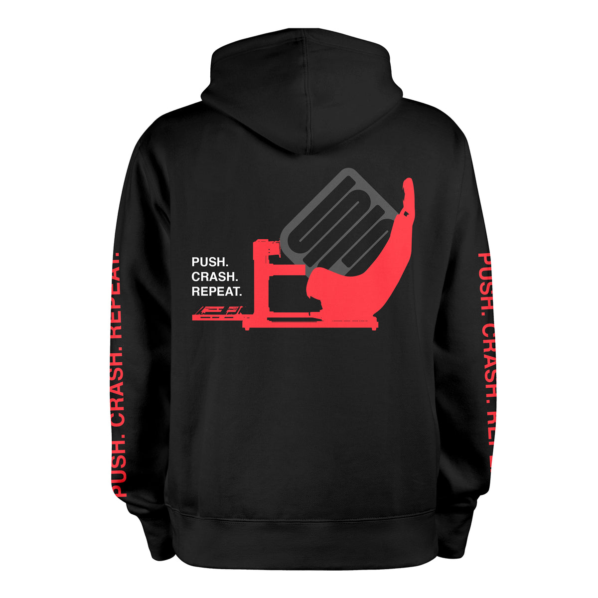 SIMGASM Push. Crash. Repeat. Hoodie - back view