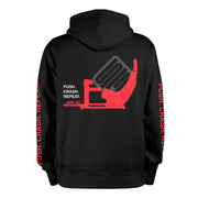 SIMGASM Push. Crash. Repeat. Hoodie - back view
