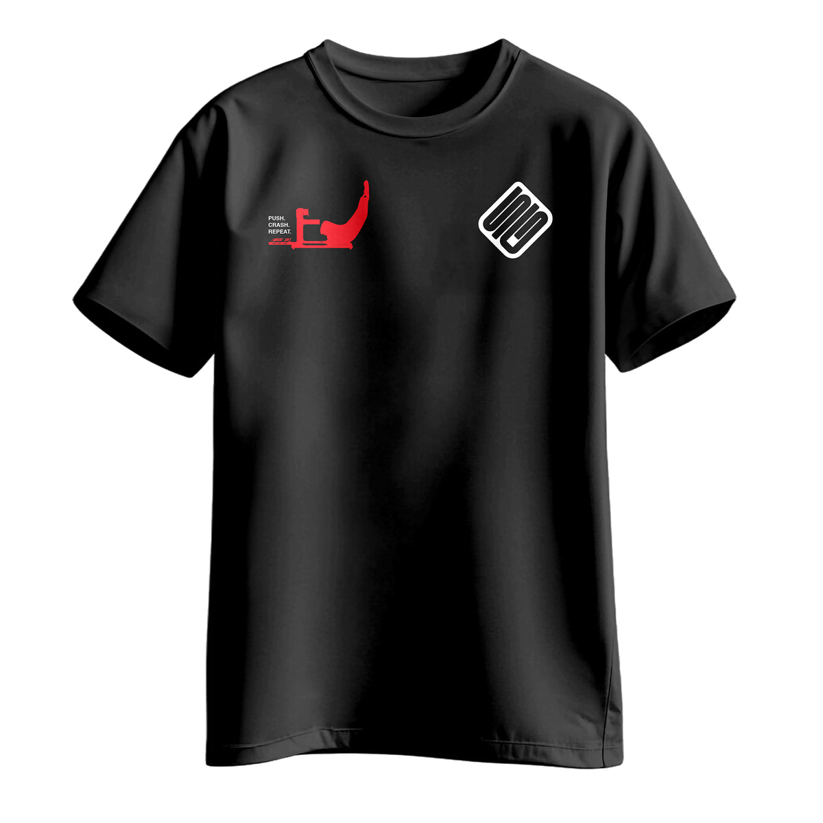 SIMGASM Push. Crash. Repeat. T-Shirt - front view