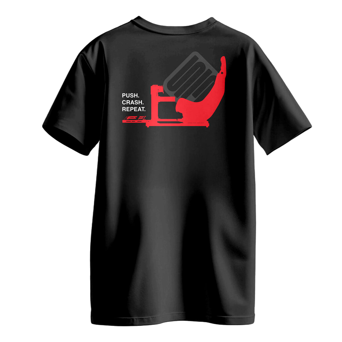 SIMGASM Push. Crash. Repeat. T-Shirt - back view
