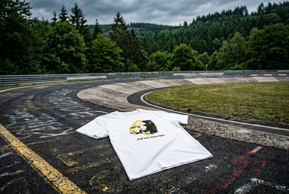 SIMGASM One More Race T-Shirt - sim racing setup